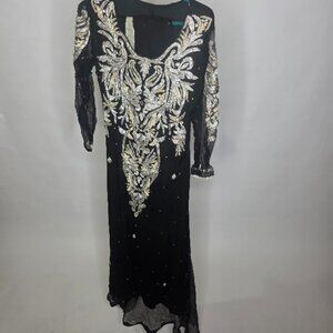 Long Dress Pakistani / Indian Suit (2pcs) Black